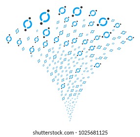 Node Link stream fountain. Vector illustration style is flat iconic symbols. Object fountain combined from random pictographs as node link fireworks.