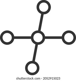 Node links icon with flat style. Isolated vector node links icon image, simple style.