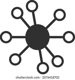 Node links icon with flat style. Isolated vector node links icon image on a white background.