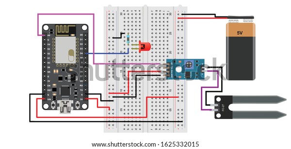 Node Mcu Wifi Module Soil Moisture Stock Vector (Royalty Free ...