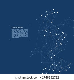 Node molecule structure. Geometric modern technology concept. Science vector background. Business network concept illustration