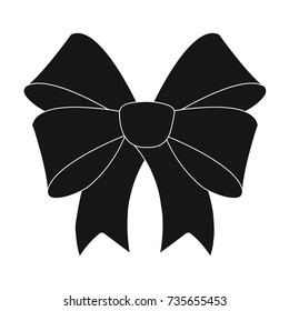 Node, ornamentals, frippery, and other web icon in black style.Bow, ribbon, decoration,
