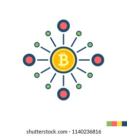 Node Related Flat Vector Icon. Isolated on White Background. Trendy Flat Style.