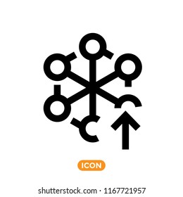 Node Vector Icon. Development related Symbol