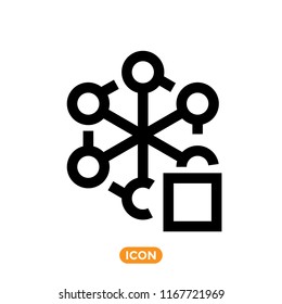 Node Vector Icon. Development related Symbol