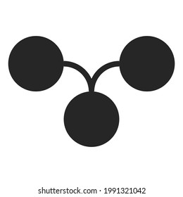 Nodes (circles) with connections. Interconnected circles infographics, presentation template element
