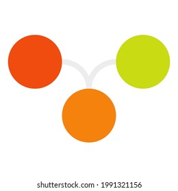 Nodes (circles) with connections. Interconnected circles infographics, presentation template element