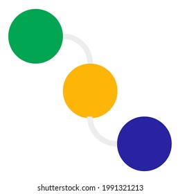 Nodes (circles) with connections. Interconnected circles infographics, presentation template element