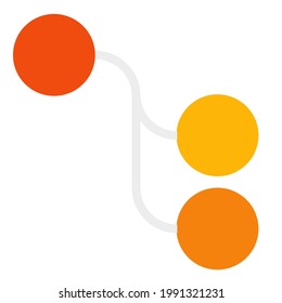 Nodes (circles) with connections. Interconnected circles infographics, presentation template element