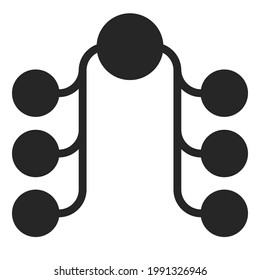 Nodes (circles) with connections. Interconnected circles infographics, presentation template element