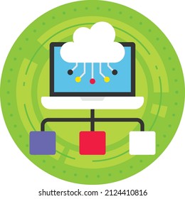 Nodes and Clusters Concept, Machine Instances Vector Icon Design, Cloud Processing Symbol, Computing Services Sign, Web Services and Data Center stock illustration