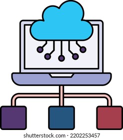 Nodes and Clusters Concept, Machine Instances Vector Icon Design, Cloud Processing Symbol, Computing Services Sign, Web Services and Data Center stock illustration