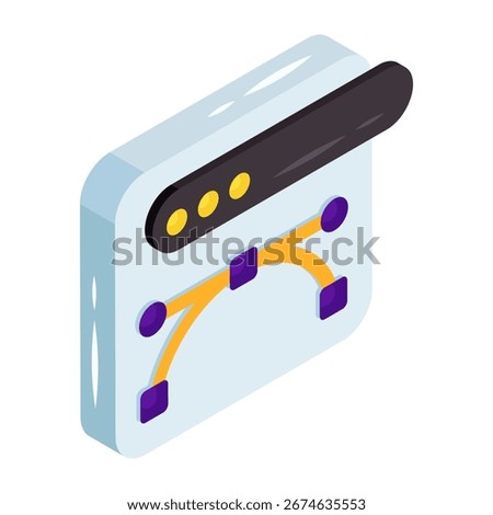 Nodes curve icon, bezier tool vector