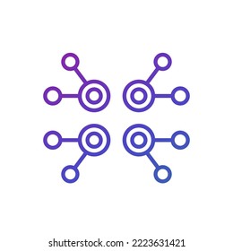 nodes, data structure line icon