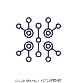 nodes, data structure line icon
