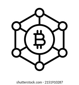 Nodes Icon. Line Art Style Design Isolated On White Background
