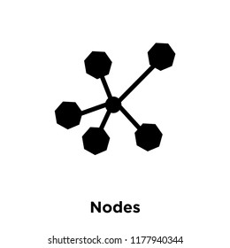 Nodes icon vector isolated on white background, logo concept of Nodes sign on transparent background, filled black symbol