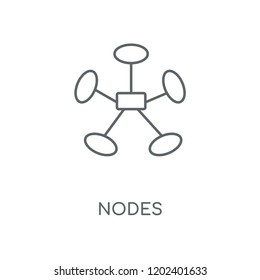 Nodes linear icon. Nodes concept stroke symbol design. Thin graphic elements vector illustration, outline pattern on a white background, eps 10.
