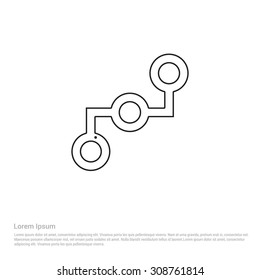 Nodes, Network connected Outline Icon, Vector Illustration, Flat pictogram icon