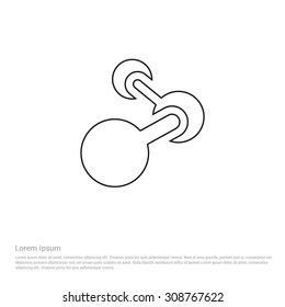 Nodes, Network connected Outline Icon, Vector Illustration, Flat pictogram icon