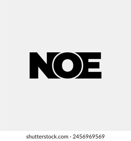 NOE letter monogram typography logo