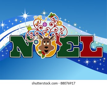 renas e estrelas do banner noel