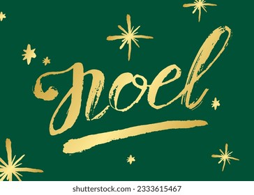 Noel Brush Vector Calligraphy. Lettering. Template Greeting Card.