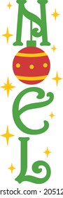 Noel Christmas vertical porch sign