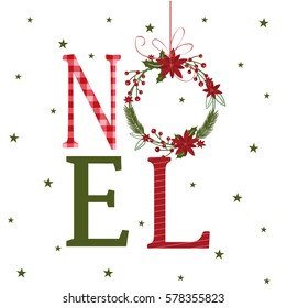 Noel design with christmas wreath