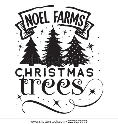 Noel Farm Christmas trees, vector illustration.