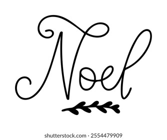 noel merry christmas black vector graphic design and cut file