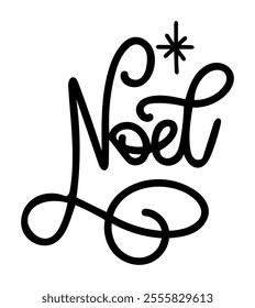 noel merry christmas black vector graphic design and cut file