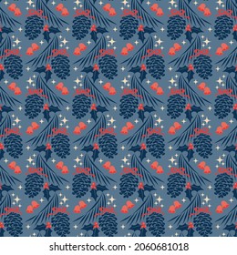 Noel Pine cones - repeat pattern, seamless pattern