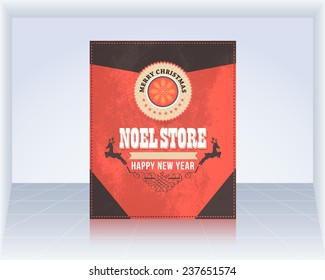 Noel Store Typographic Text, Greeting Card, Background, Flyer, Poster Design 