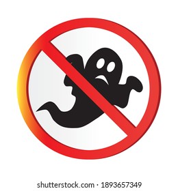no-enter ghost sign, vector illustration, white background 
