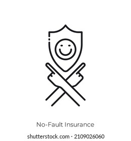 No-Fault Insurance icon. Outline style icon design isolated on white background