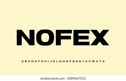 Nofex vector font alphabet with numbers
