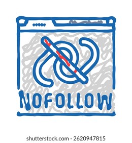 nofollow seo doodle icon sketch vector. nofollow seo sign. isolated symbol illustration