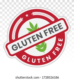 No-gluten / gluten free food sticker label flat icon on a transparent background