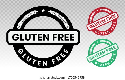 No-gluten / gluten free food sticker label flat icon for apps or website