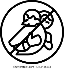 No-Hugging Policy Concept, not allowed to hug vector icon design, Covid-19 changing habits worldwide on white background,