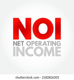 NOI Net Operating Income - formula those in real estate use to quickly calculate profitability of a particular investment, acronym text concept background