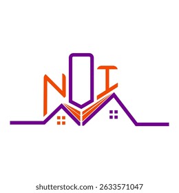 NOI Design de logotipo Real State, NOI logotipo simples e moderno. NOI design de alfabeto luxuoso  