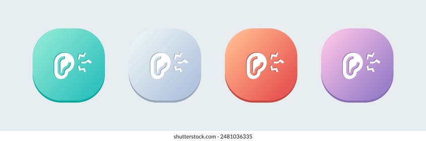 Noice solid icon in flat design style. Hearing signs vector illustration.