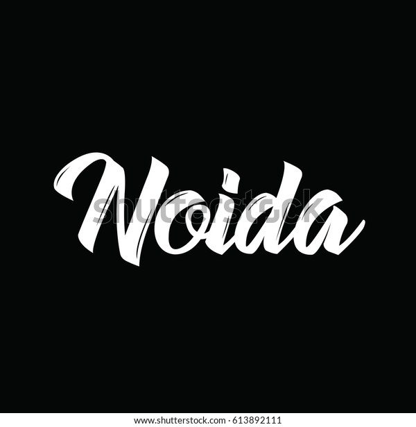 Noida Text Design Vector Calligraphy Typography Stock Vector