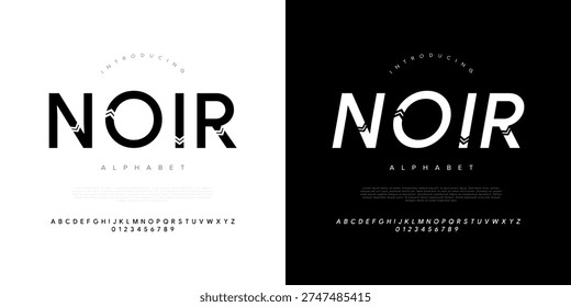 Noir modern geometric sans serif font with unique arrow accent for sport tech and futuristic branding