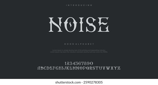 Noise Abstract minimal modern alphabet fonts. Typography technology vector illustration