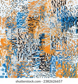 Noise Art digital graphics pattern made with vector abstract forms and generative geometric shapes, useful for web background, poster art design, magazine front page, wall print, cover artwork.