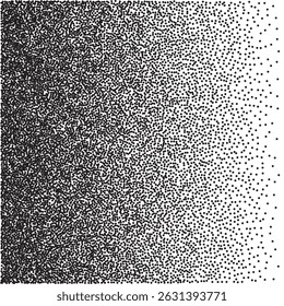 Fundo de ruído com textura pontilhada. Pontas pontilhadas efeito de meio-tom aleatório. Gradiente de preto-granulado