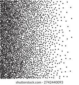Noise background with dotted texture. Stipple dots random halftone effect. Black grainy gradient